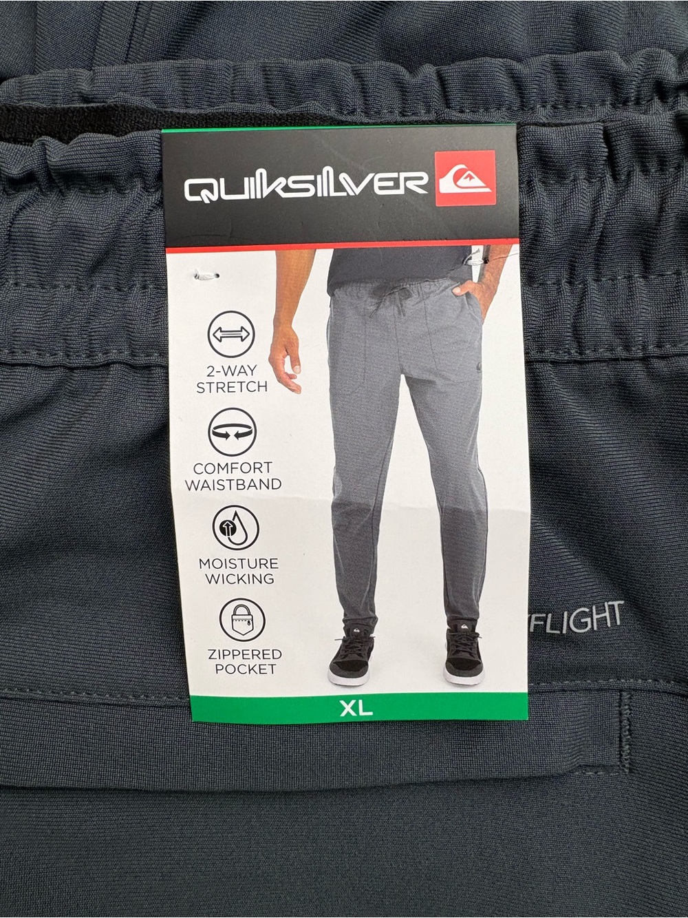 Quiksilver Men's Charcoal Black Flight Jogger Sweatpants